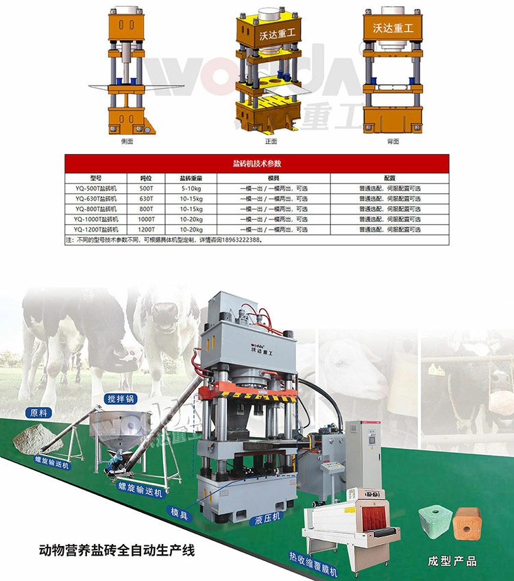 牛羊舔(tiǎn)磚液壓機參數(shù)